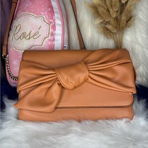 Anne Klein Tan Bow Crossbody Purse
